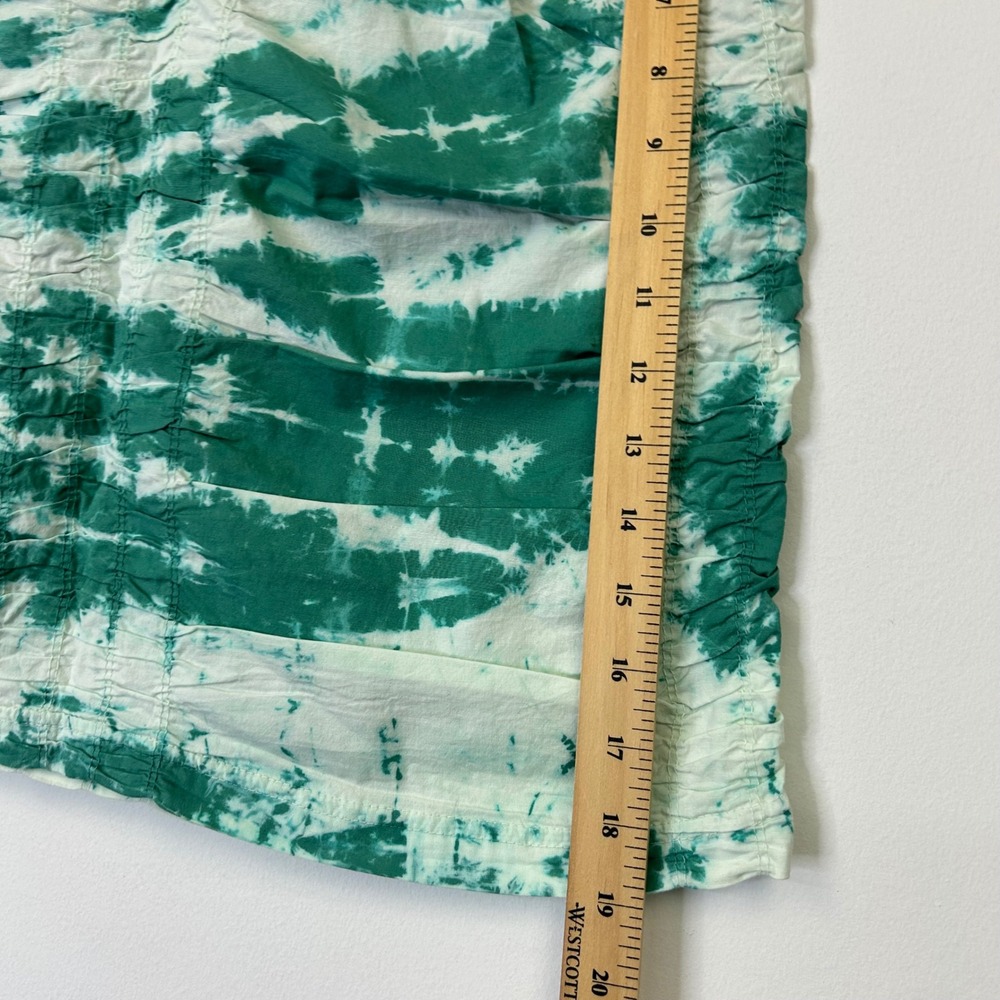 NEW Xcvi Wearables Trace Ruched Skirt Women's Medium Green Pull On Stretch Waist - Picture 6 of 8